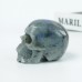 3" Realistic Skull Hand Carved Labradorite Quartz Stone Natural Crystal Statue Healing Sculpture