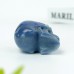 2" Realistic Skull Hand Carved Blue Aventurine Quartz Stone Natural Crystal Statue Healing Sculpture