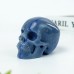 3" Realistic Skull Hand Carved Blue Aventurine Quartz Stone Natural Crystal Statue Healing Sculpture