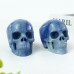 3" Realistic Skull Hand Carved Blue Aventurine Quartz Stone Natural Crystal Statue Healing Sculpture