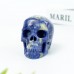 3" Realistic Skull Hand Carved Sodalite Quartz Stone Natural Crystal Statue Healing Sculpture