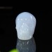 1.75" Realistic Skull Hand Carved Blue Chalcedony Agate Quartz Stone Natural Crystal Statue Healing Sculpture