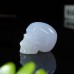 1.75" Realistic Skull Hand Carved Blue Chalcedony Agate Quartz Stone Natural Crystal Statue Healing Sculpture