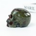 3" Realistic Skull Hand Carved Dragon Blood Jasper Quartz Stone Natural Crystal Statue Healing Sculpture