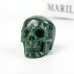 2" Realistic Skull Hand Carved Green Aventurine Quartz Stone Natural Crystal Statue Healing Sculpture