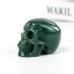 2" Realistic Skull Hand Carved Green Aventurine Quartz Stone Natural Crystal Statue Healing Sculpture