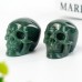 2" Realistic Skull Hand Carved Green Aventurine Quartz Stone Natural Crystal Statue Healing Sculpture