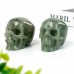 3" Realistic Skull Hand Carved Green Aventurine Quartz Stone Natural Crystal Statue Healing Sculpture