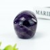 3" Realistic Skull Hand Carved Dream Amethyst Quartz Stone Natural Crystal Statue Healing Sculpture