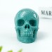 3" Realistic Skull Hand Carved Amazonite Quartz Stone Natural Crystal Statue Healing Sculpture