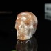 2" Realistic Skull Hand Carved Sakura Agate Quartz Stone Natural Crystal Statue Healing Sculpture