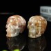 2" Realistic Skull Hand Carved Sakura Agate Quartz Stone Natural Crystal Statue Healing Sculpture