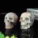 3" Realistic Skull Hand Carved Sakura Agate Quartz Stone Natural Crystal Statue Healing Sculpture