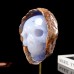 1445g 5" Blue Chalcedony Agate Carved Realistic Skull Natural Crystal Statue