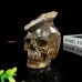 6" Realistic Skull Opal Hand Carved Natural Crystal Statue Quartz Scupture Decor