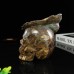 6" Realistic Skull Opal Hand Carved Natural Crystal Statue Quartz Scupture Decor