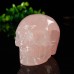 1.73" Skull Pink Rose Quartz Stone Carved Natural Crystal Chakra Healing Statue Stone Sculpture