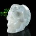 3" Skull Agate Quartz Geode Druse Clust Hand Carved Natural Crystal Stone Statue