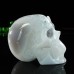 3" Skull Agate Quartz Geode Druse Clust Hand Carved Natural Crystal Stone Statue