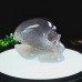 3.5" Skull Agate Quartz Geode Druse Clust Carved Natural Crystal Stone Statue