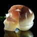 3.5" Skull Agate Quartz Geode Druse Clust Carved Natural Crystal Stone Statue