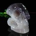 3.5" Skull Agate Quartz Geode Druse Clust Carved Natural Crystal Stone Statue