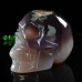 3.5" Skull Agate Quartz Geode Druse Clust Carved Natural Crystal Stone Statue