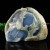 4.4" Blue Chalcedony Rough Stone Carved Realistic Skull Natural Crystal Statue