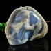 4.4" Blue Chalcedony Rough Stone Carved Realistic Skull Natural Crystal Statue