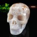 5.7" 2188g Sakura Agate Carved Skull Clust Drust Geode Natural Crystal Statue