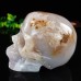 5.7" 2188g Sakura Agate Carved Skull Clust Drust Geode Natural Crystal Statue