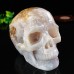 5.7" 2188g Sakura Agate Carved Skull Clust Drust Geode Natural Crystal Statue