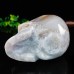 5.7" 2188g Sakura Agate Carved Skull Clust Drust Geode Natural Crystal Statue