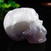 3.38" 422g Agate Hand Carved Skull Clust Drust Geode Natural Crystal Statue