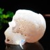 3.38" 422g Agate Hand Carved Skull Clust Drust Geode Natural Crystal Statue