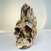 8" Skull Hand Carvings Agate Chalcedony Clust Druse Geode Natural Crystal Statue