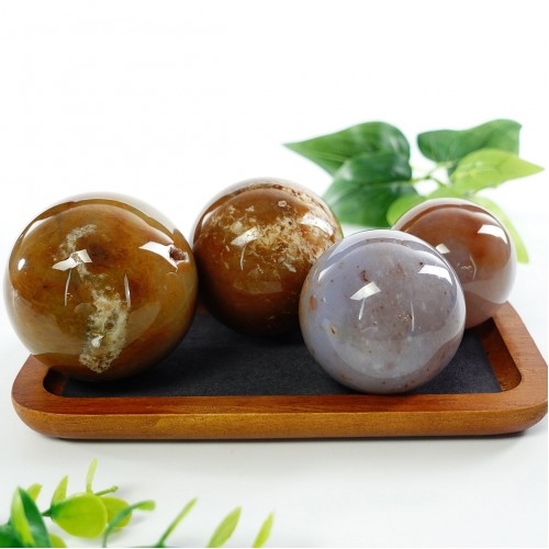 Wholesales 50mm-65mm Chalcedony Jasper Sphere Energy Ball Natural Crystal Statue Healing 1KG