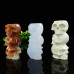 Chalcedony Jasper Candleholder Hand Carved Trio Skull Natural Crystal Statue