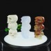 Chalcedony Jasper Candleholder Hand Carved Trio Skull Natural Crystal Statue