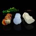 Chalcedony Jasper Candleholder Hand Carved Trio Skull Natural Crystal Statue