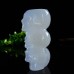 Chalcedony Jasper Candleholder Hand Carved Trio Skull Natural Crystal Statue