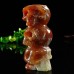 Chalcedony Jasper Candleholder Hand Carved Trio Skull Natural Crystal Statue