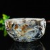 4.5" 389g Stone Bowl Carved Natural Blue Chalcedony Gemstone Container Art Decor