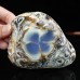 4.5" 389g Stone Bowl Carved Natural Blue Chalcedony Gemstone Container Art Decor