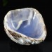 4.5" 389g Stone Bowl Carved Natural Blue Chalcedony Gemstone Container Art Decor