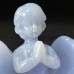 New A+ Level Blue Chalcedony Crystal Angel Bless Sculpture Meditation Hand Carved Reiki Healing Decoration