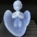 New A+ Level Blue Chalcedony Crystal Angel Bless Sculpture Meditation Hand Carved Reiki Healing Decoration