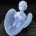 New A+ Level Blue Chalcedony Crystal Angel Bless Sculpture Meditation Hand Carved Reiki Healing Decoration