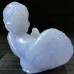 New A+ Level Blue Chalcedony Crystal Angel Bless Sculpture Meditation Hand Carved Reiki Healing Decoration