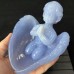 New A+ Level Blue Chalcedony Crystal Angel Bless Sculpture Meditation Hand Carved Reiki Healing Decoration